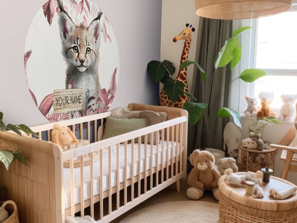 Baby lynx in de jungle roze