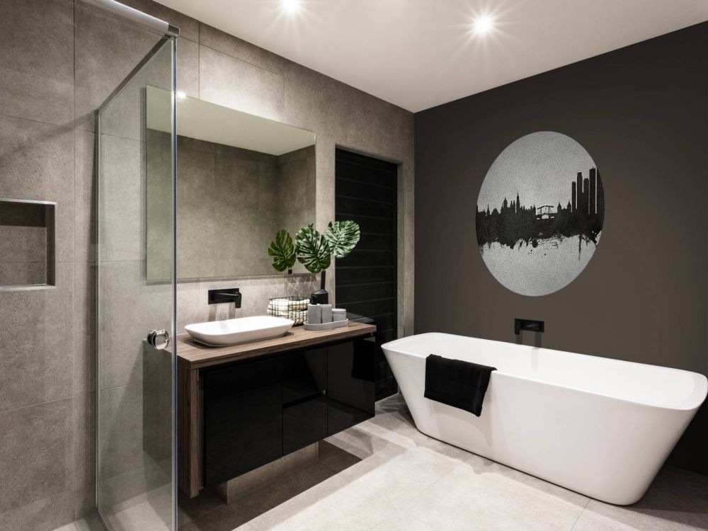 Waterverf skyline, Amsterdam
