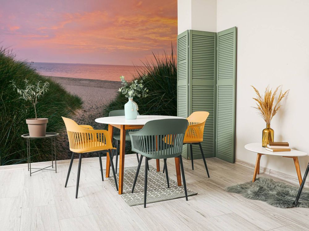 Duin doorgang met zonsopkomst