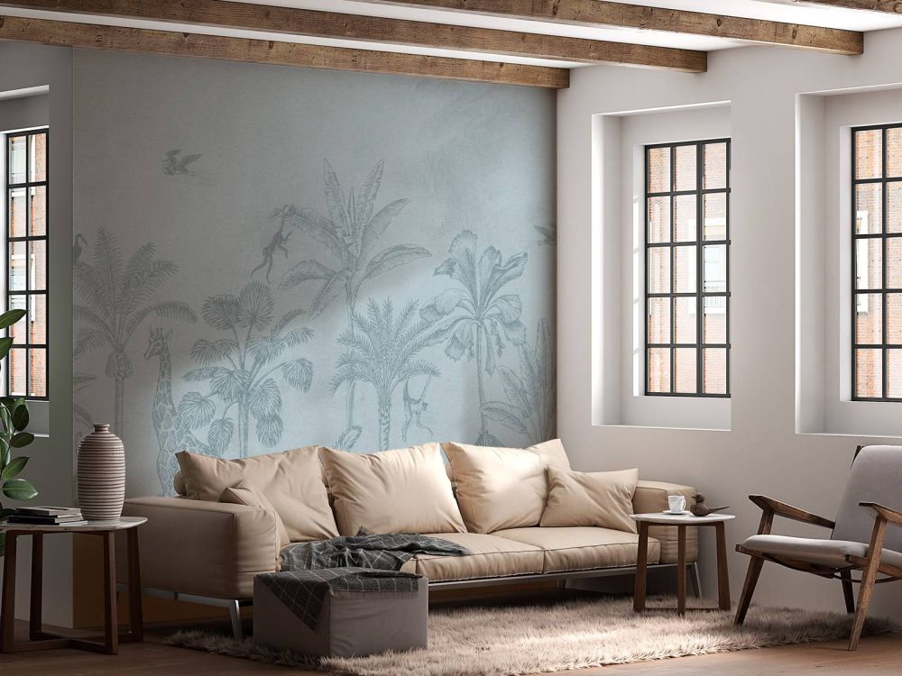 Tropisch dierenjungle blauw