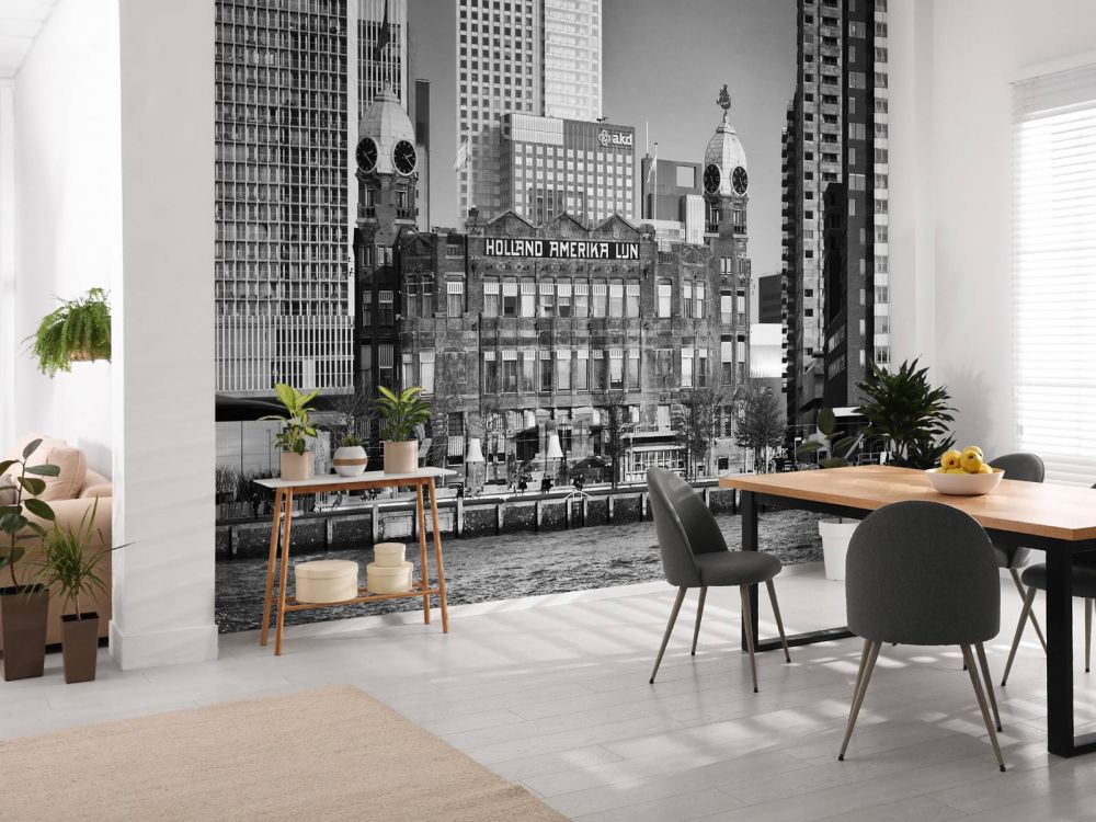 Hotel New York in zwart wit Rotterdam 