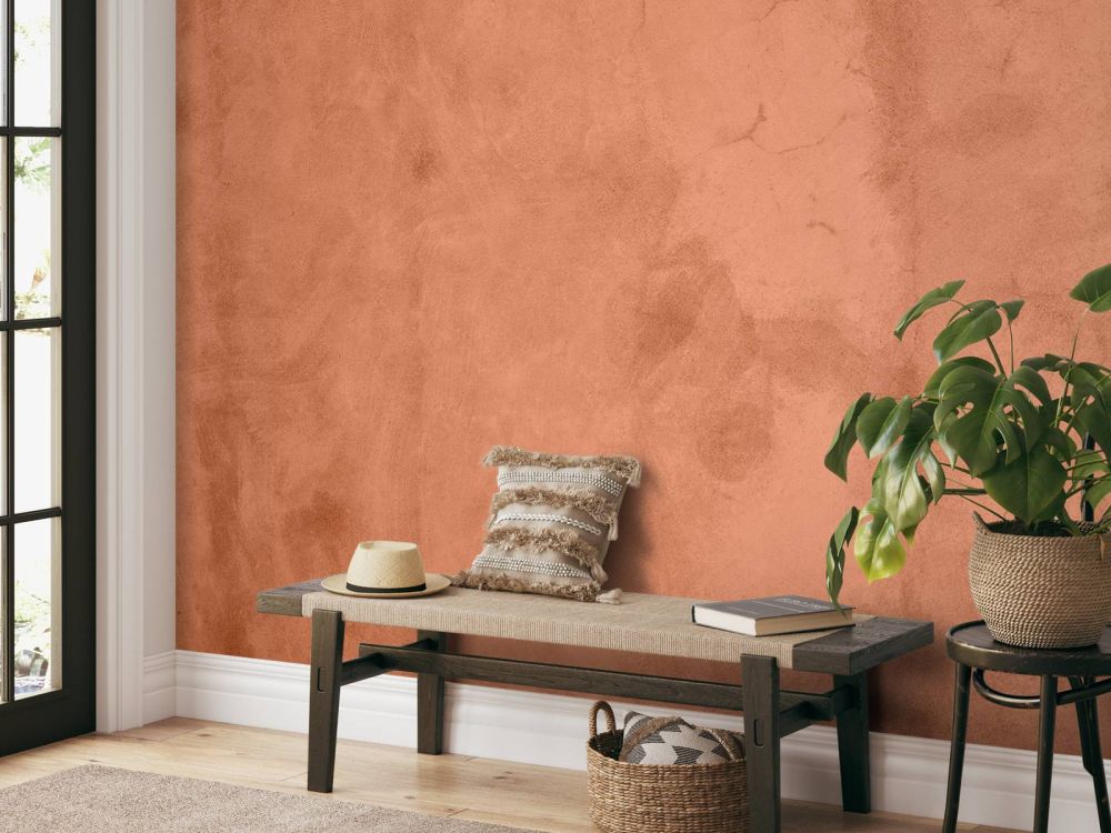 Beton met terracotta kleur