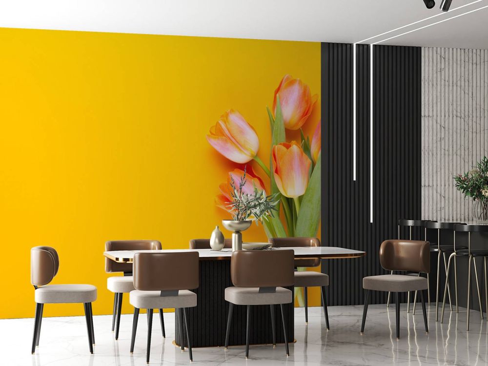 Tulpen op geel