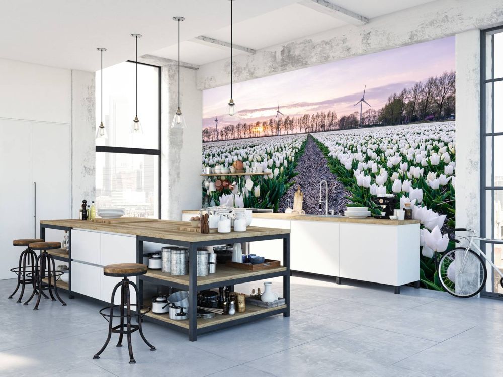 Wit tulpenveld