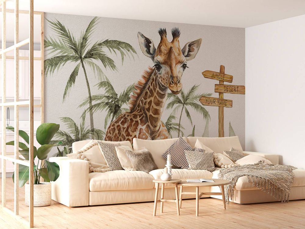 Baby giraffe in de jungle