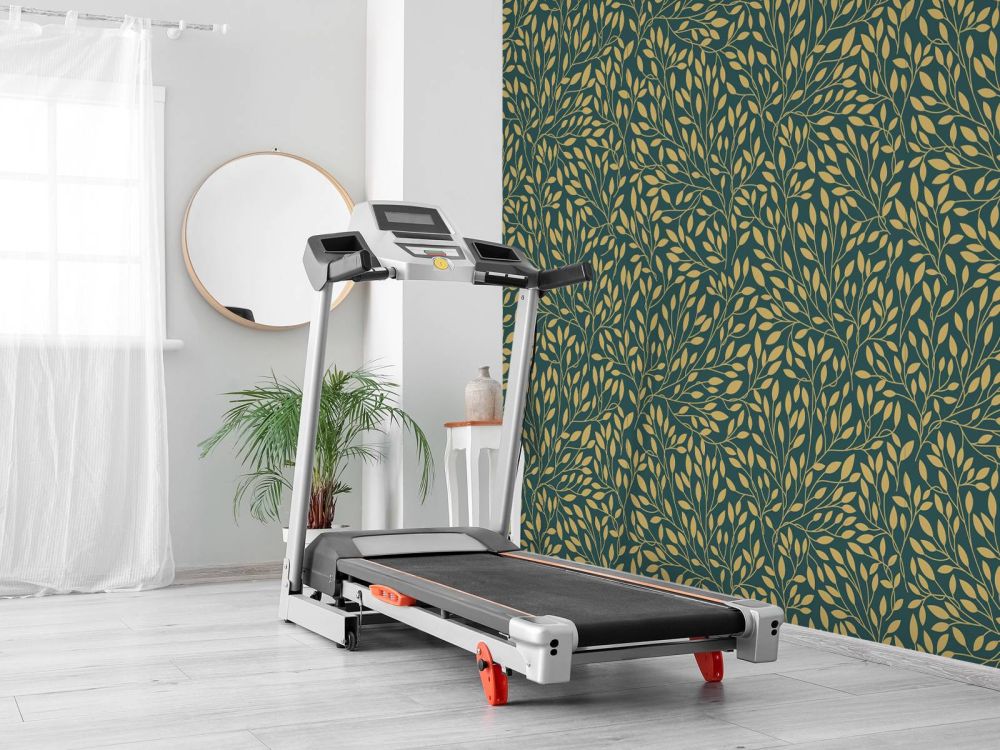 Luxe bloemenpatroon geelgoud