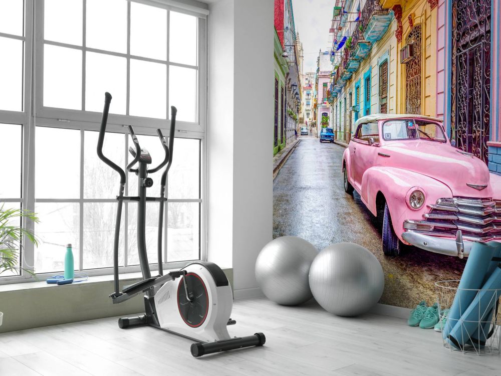 Roze vintage auto