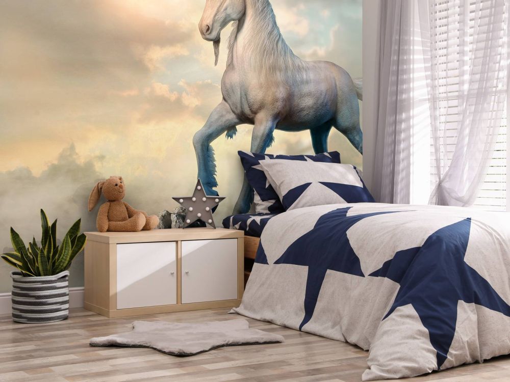 Unicorn op de rotsen