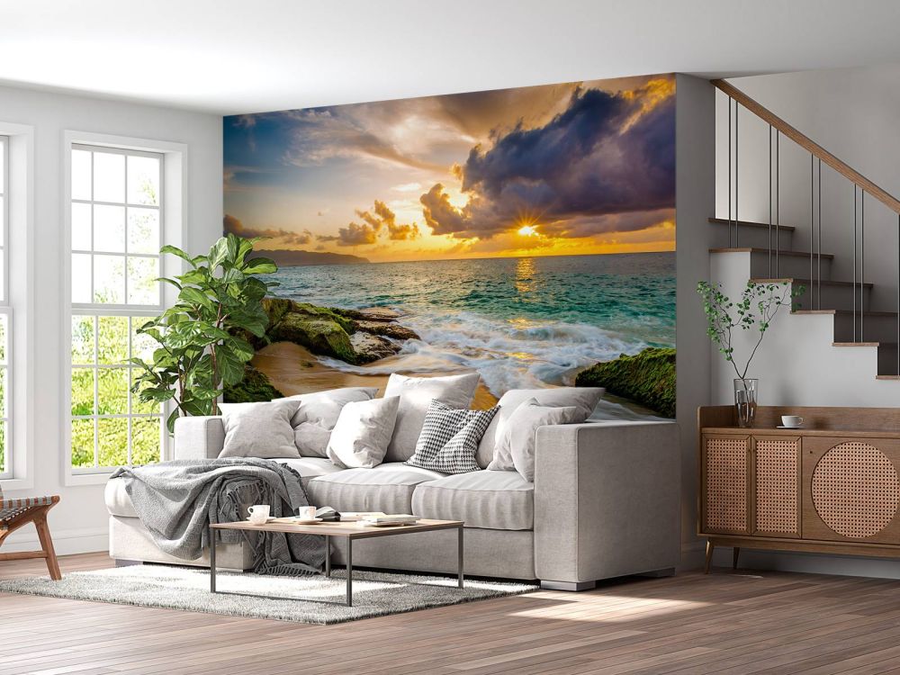 Een prachtige Hawaiiaanse zonsondergang