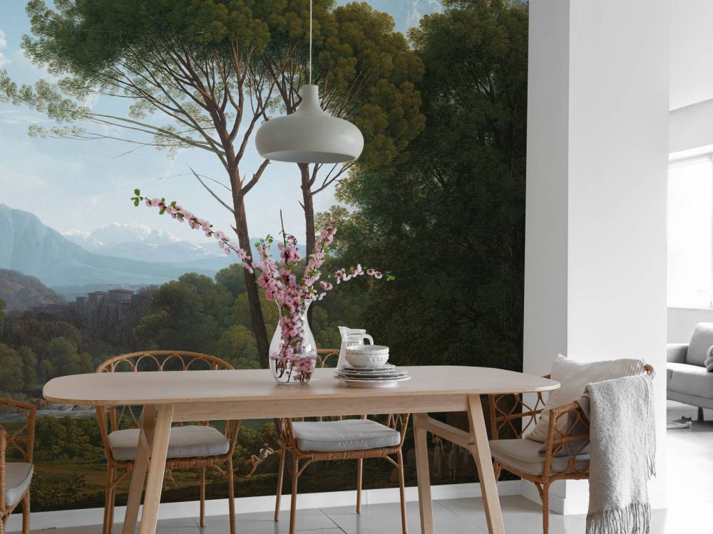 Italiaans landschap met pijnbomen