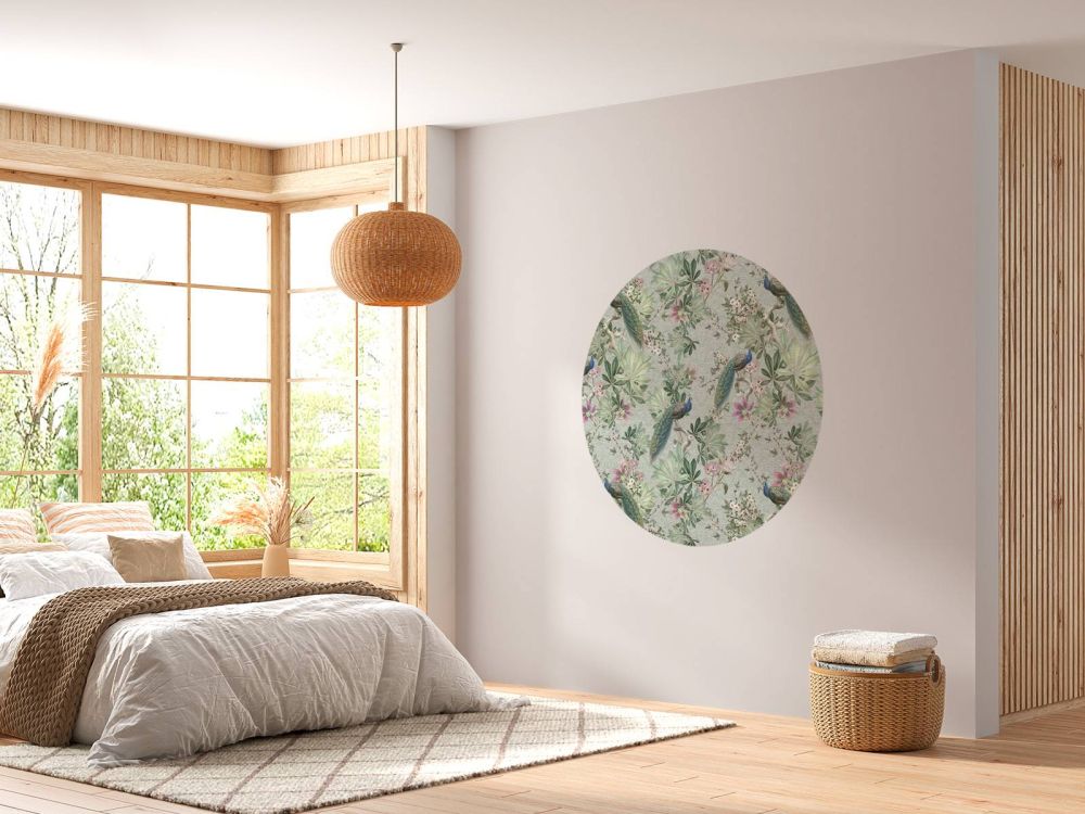 Vintage garden pauwen - mint groen