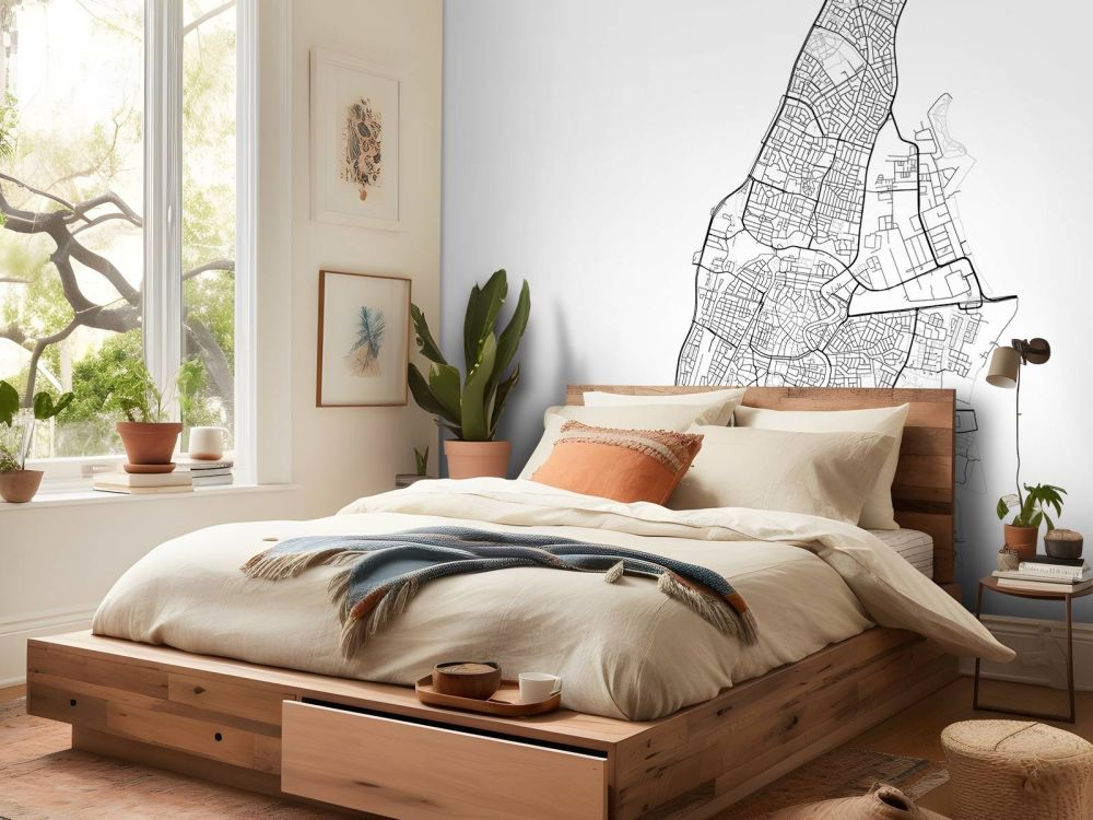 Plattegrond van Haarlem, wit