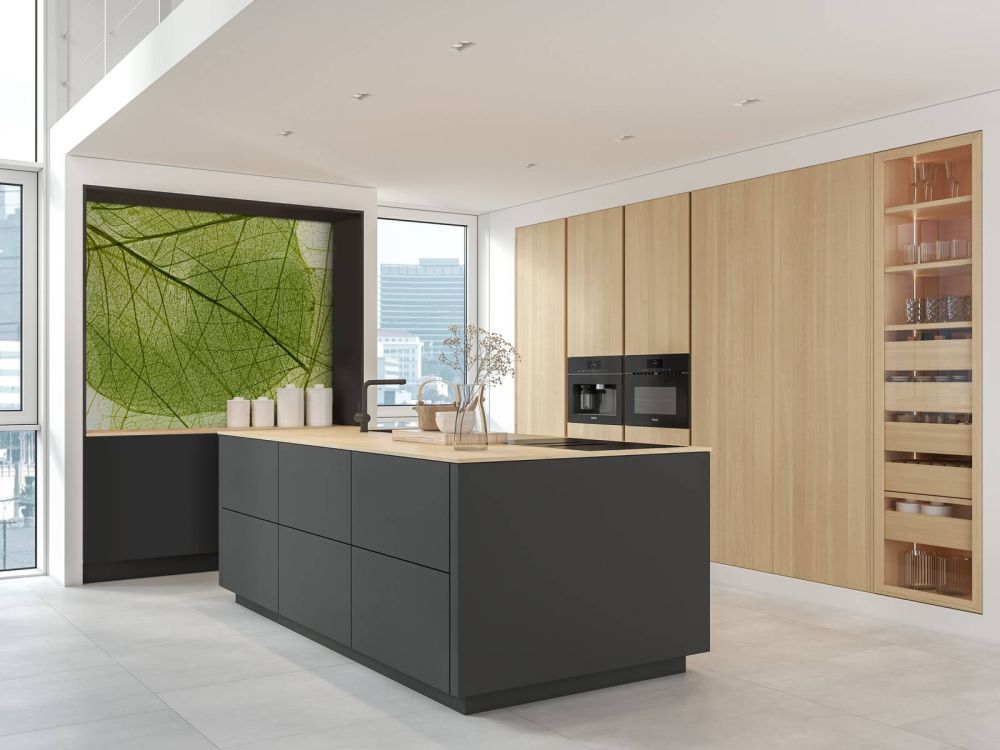 Behang met groene bladeren 