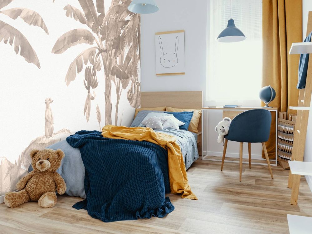 Kleine jungle dieren in taupe