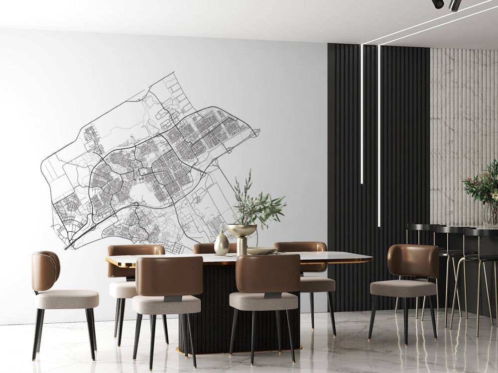 Plattegrond van Almere, wit