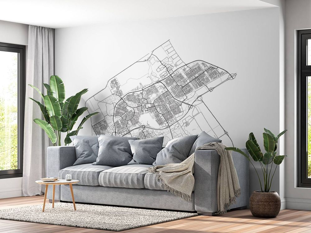Plattegrond van Almere, wit