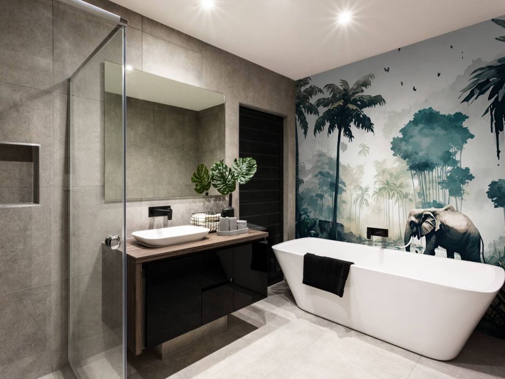 Tropische jungle in aquarel stijl
