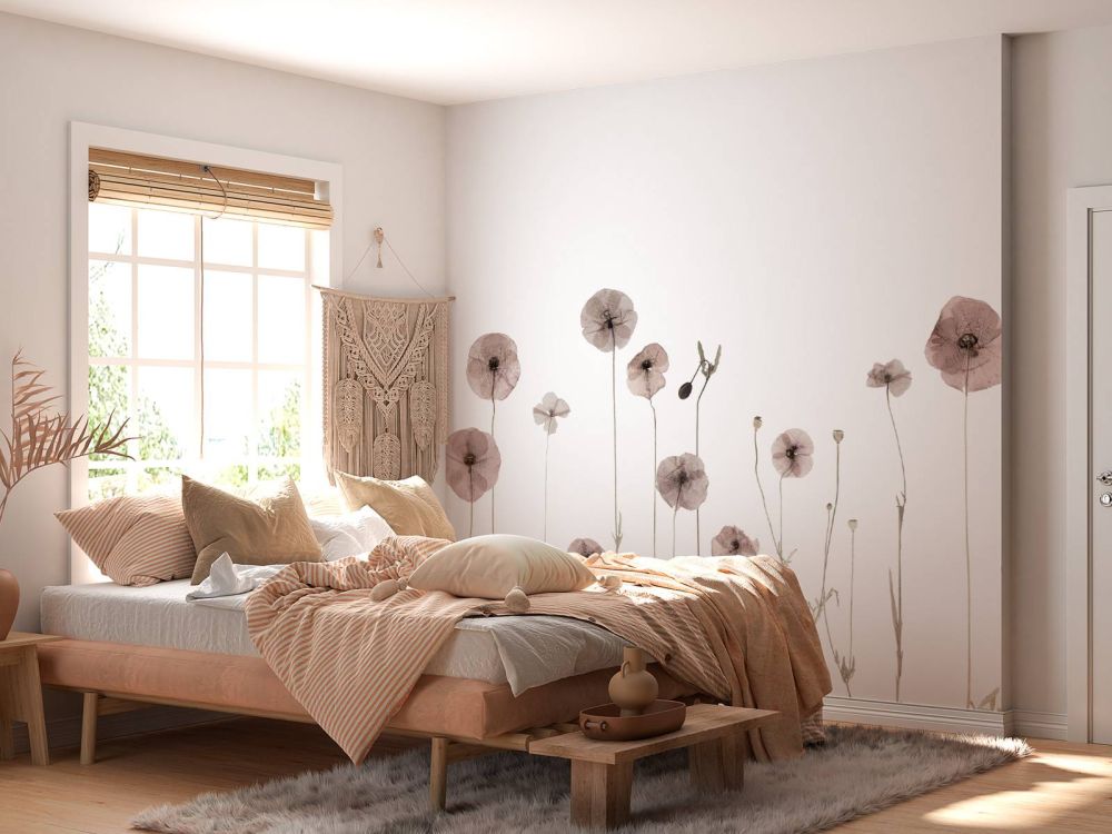 Klaproos bloemen veld vintage