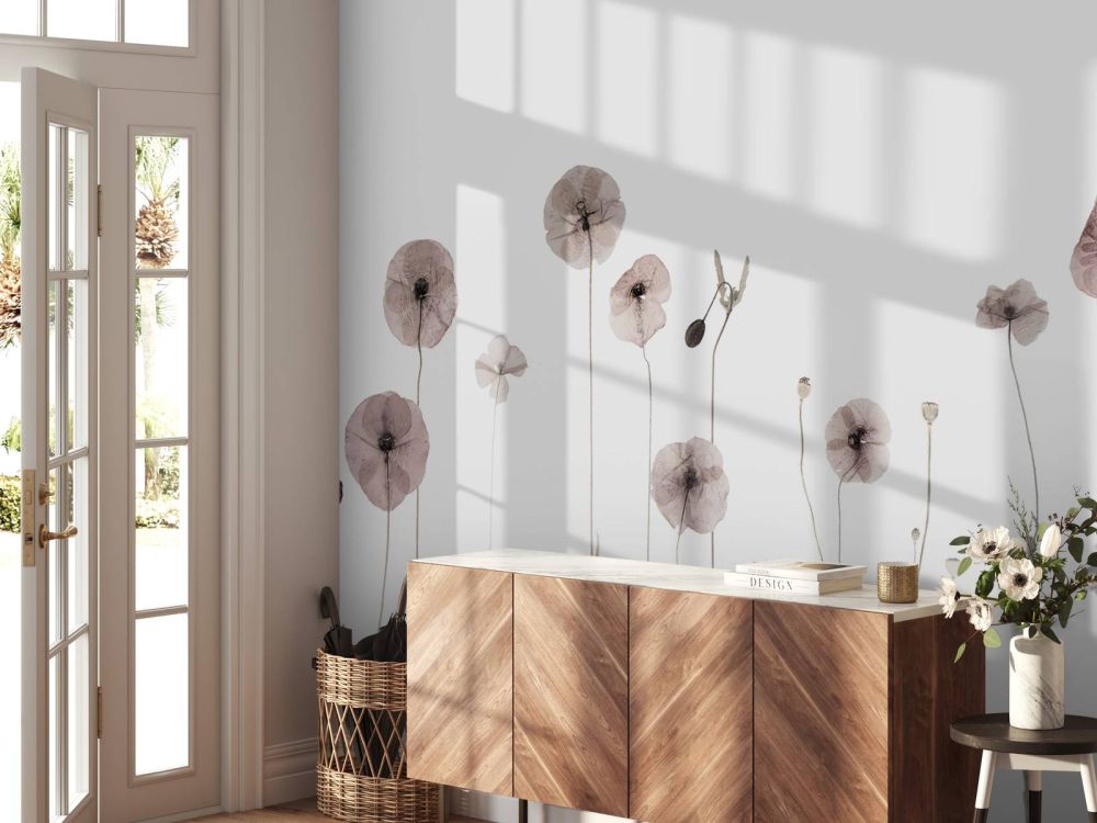 Klaproos bloemen veld vintage