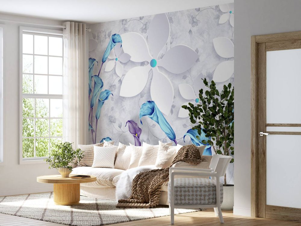 Blauw witte bloemen