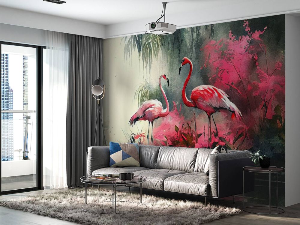 Karmijnrode Flamingo Schets