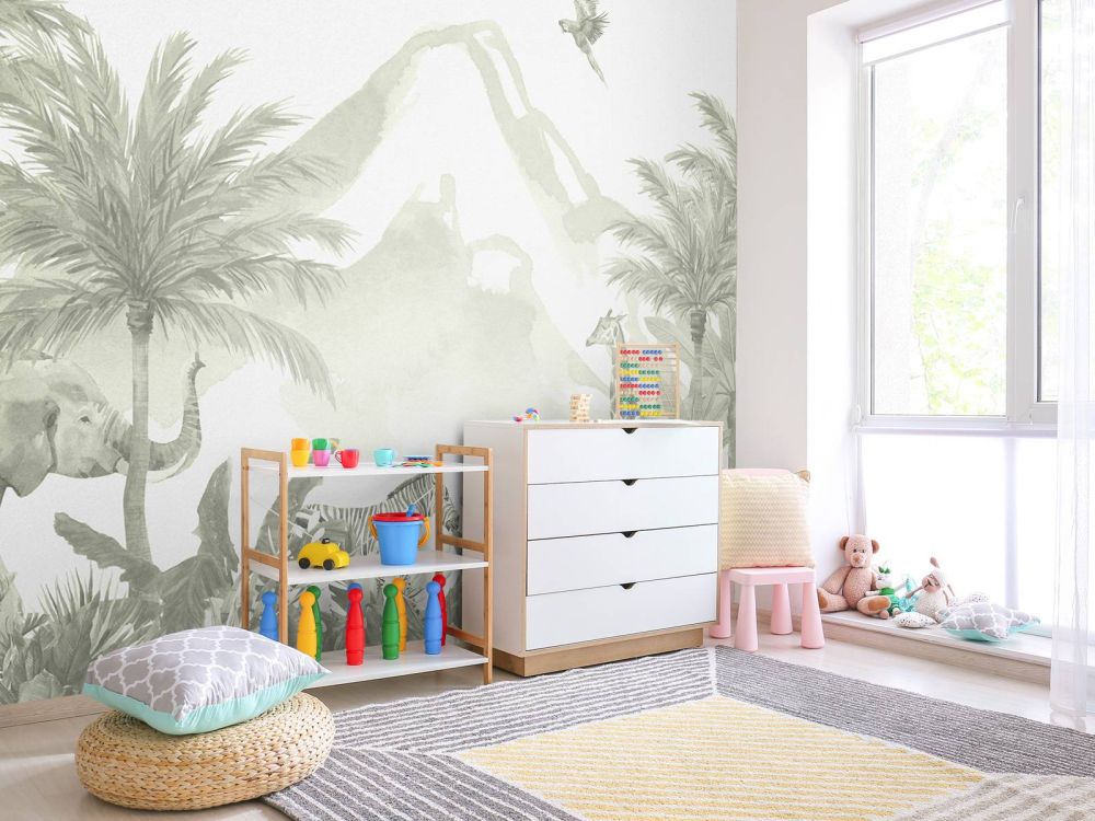 Jungle dieren in groen