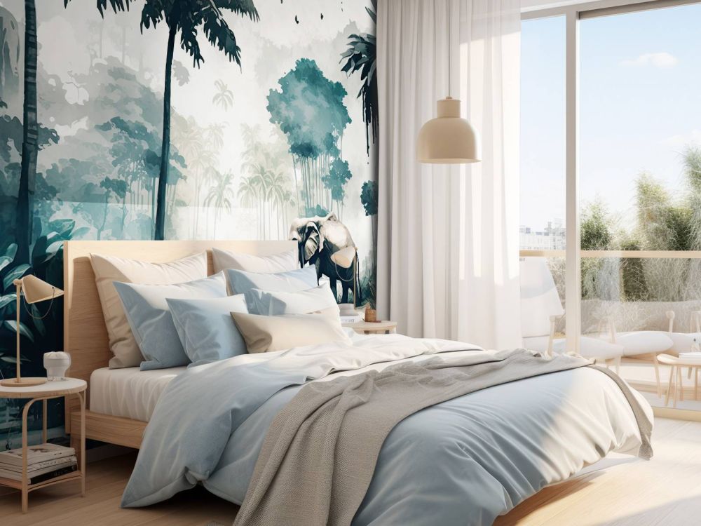 Tropische jungle in aquarel stijl