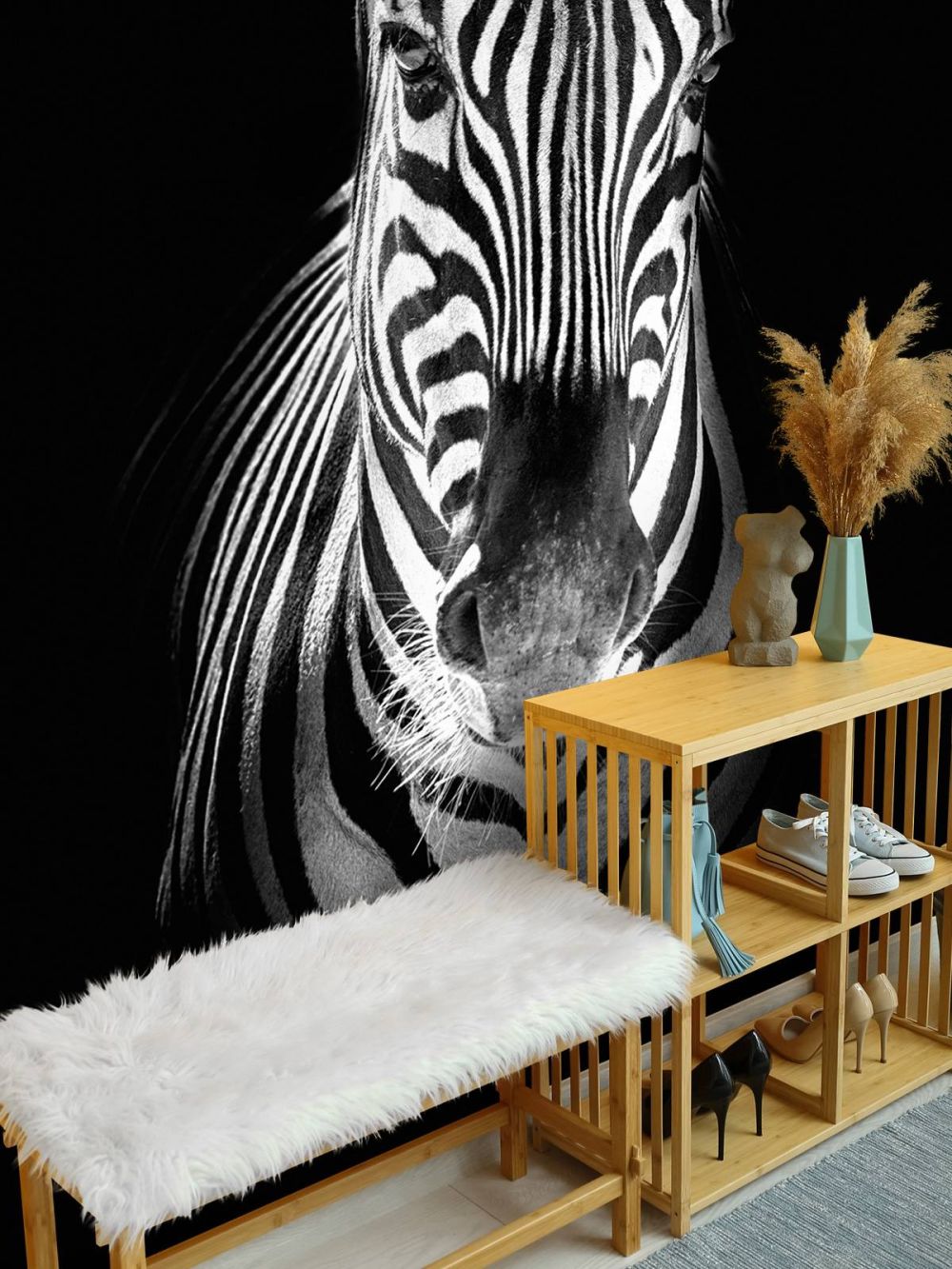 Close-up zebra zwart-wit