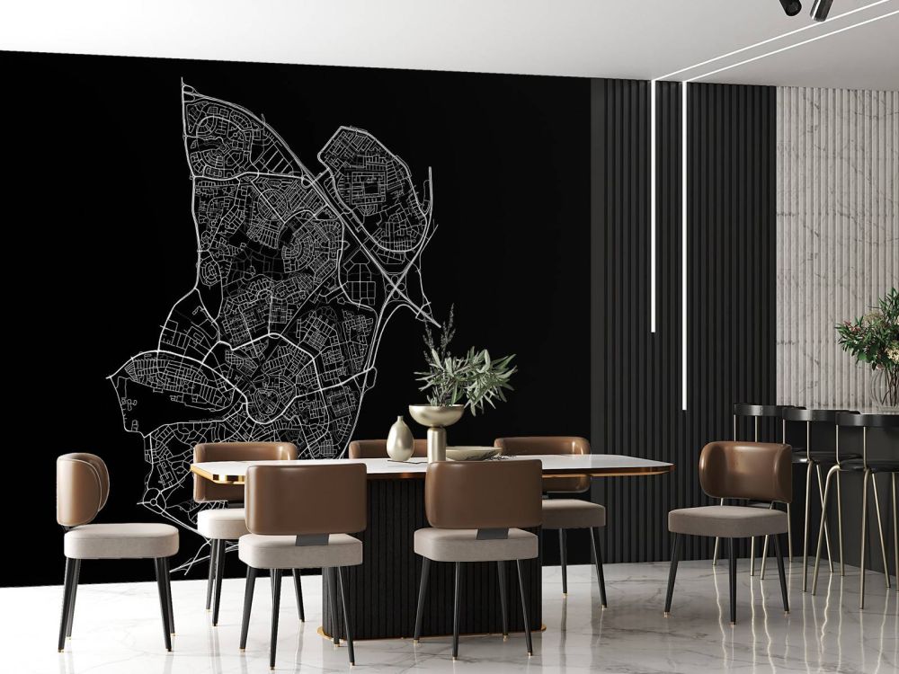 Plattegrond van Amersfoort, zwart