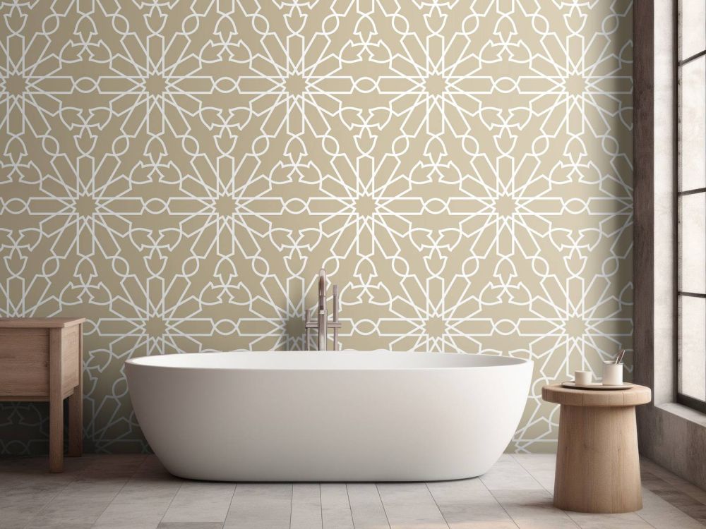 Geometrische bloemen, goud