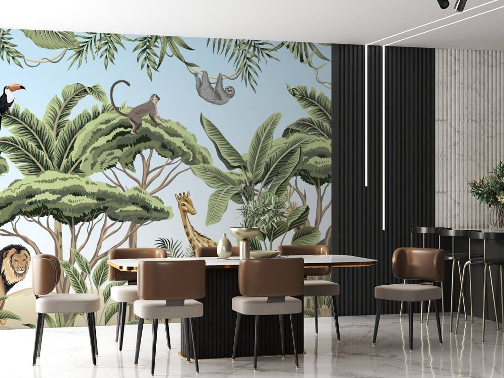 Patroon met jungle dieren