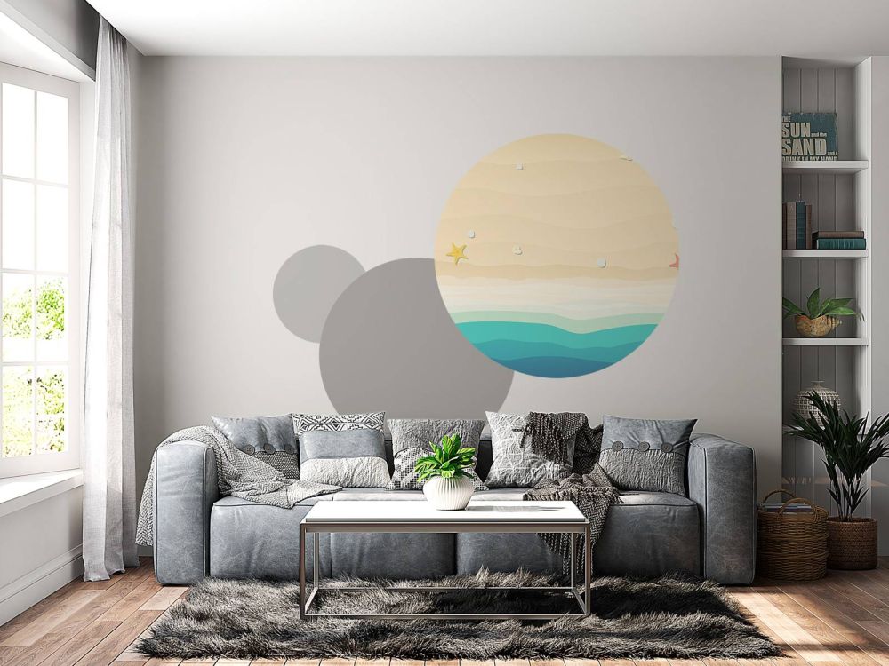 Tekening van een strand