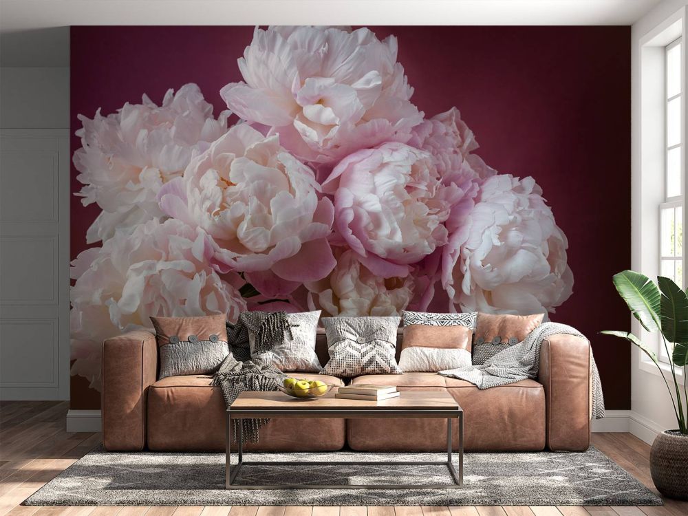 Bos roze pioenrozen