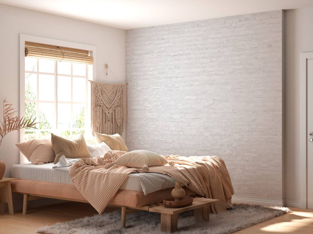 Witte stenen met cement