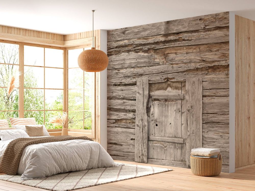 Beige planken met deurtje