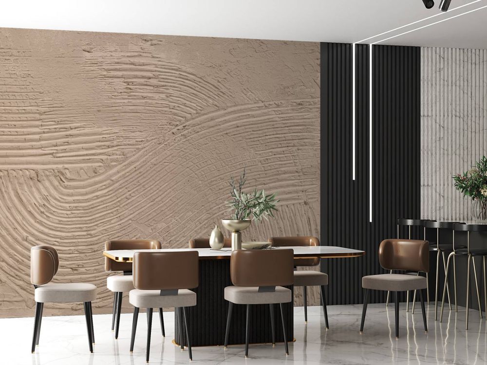 Lijnen met structuur in taupe