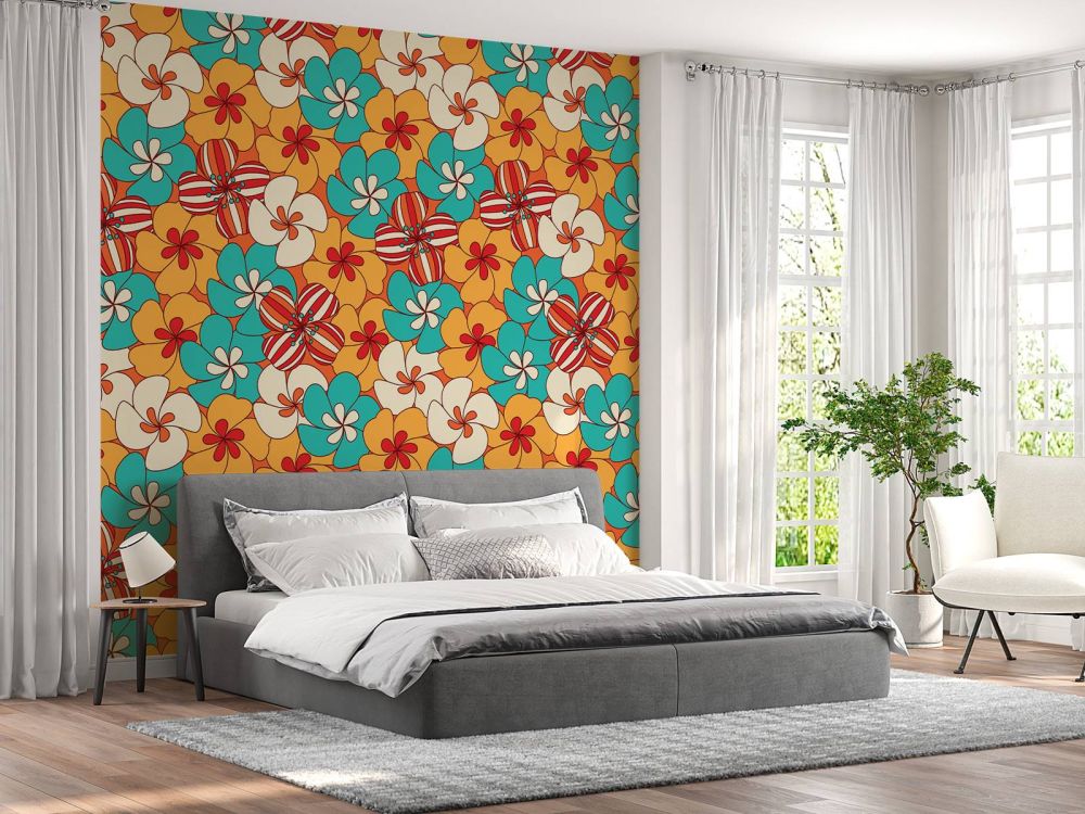 Kleurrijke vintage bloemen
