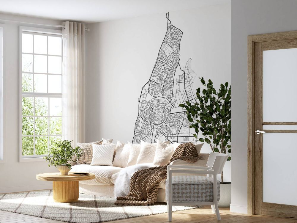 Plattegrond van Haarlem, wit