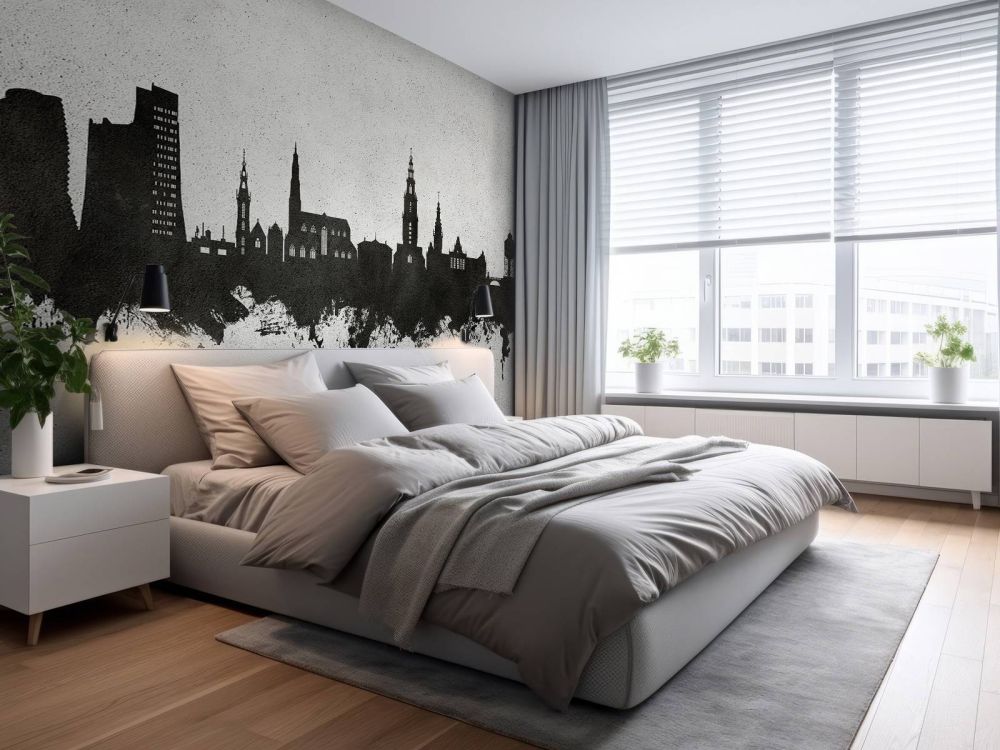 Waterverf skyline, Groningen