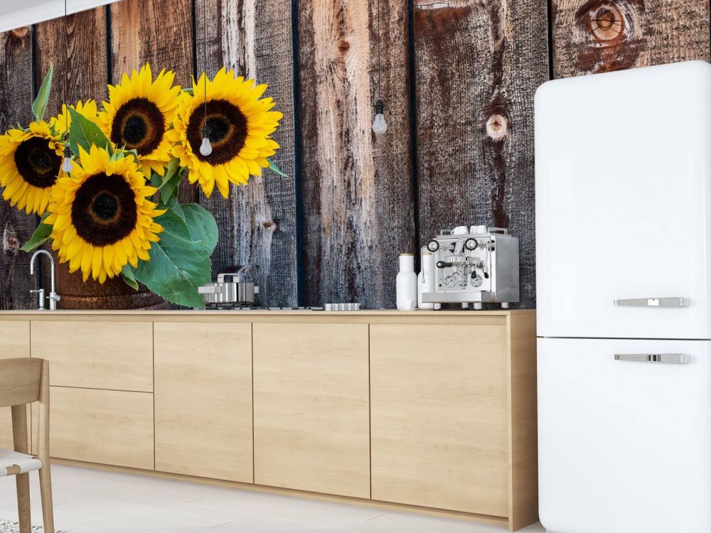 Vaas met zonnebloemen
