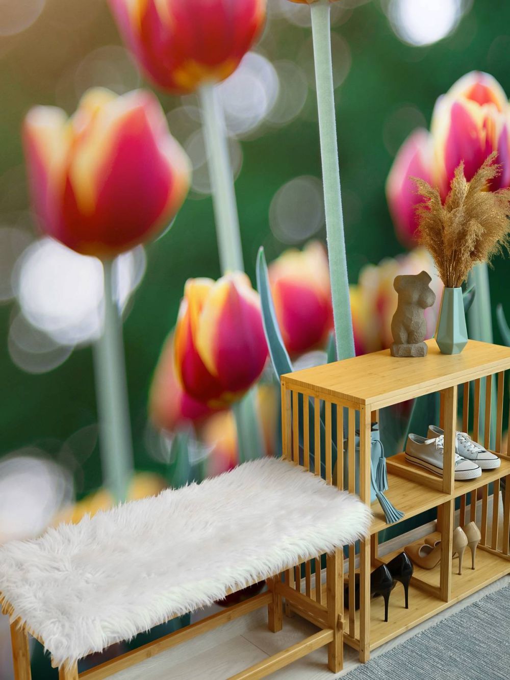 Rood met gele tulpen