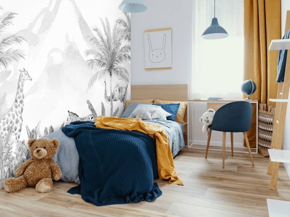 Jungle dieren in zwart-wit