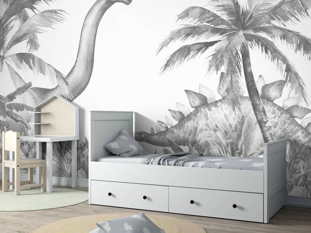 Dinosaurussen in zwart-wit