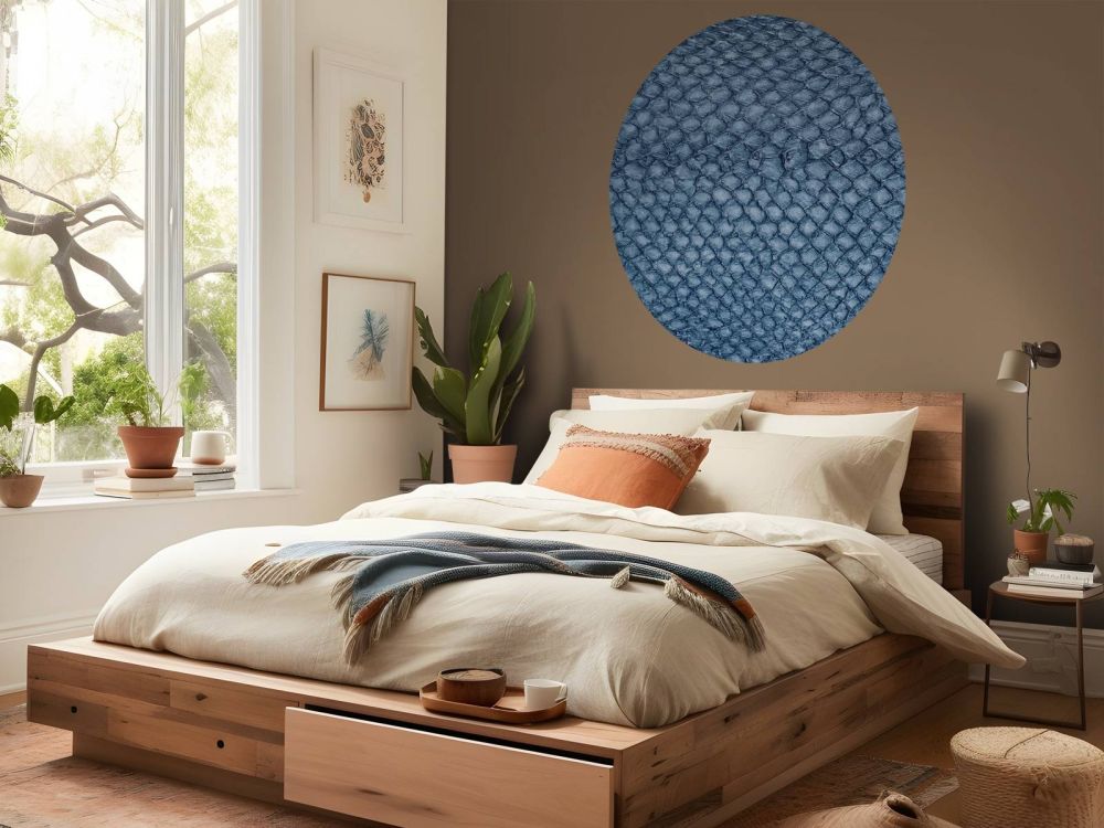 Zalmhuid structuur in blauw