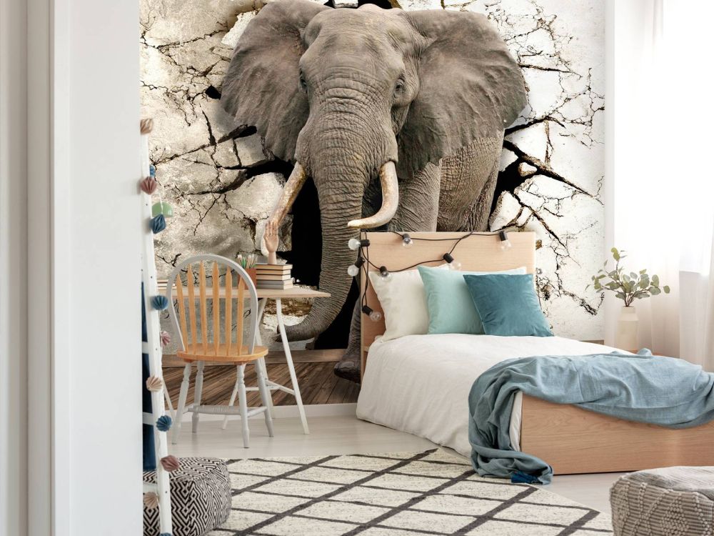 Grote olifant uit de muur