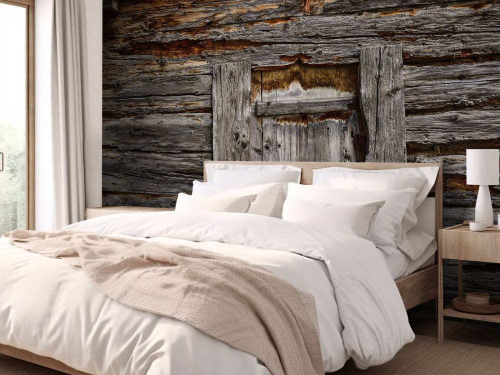Donker hout met deur