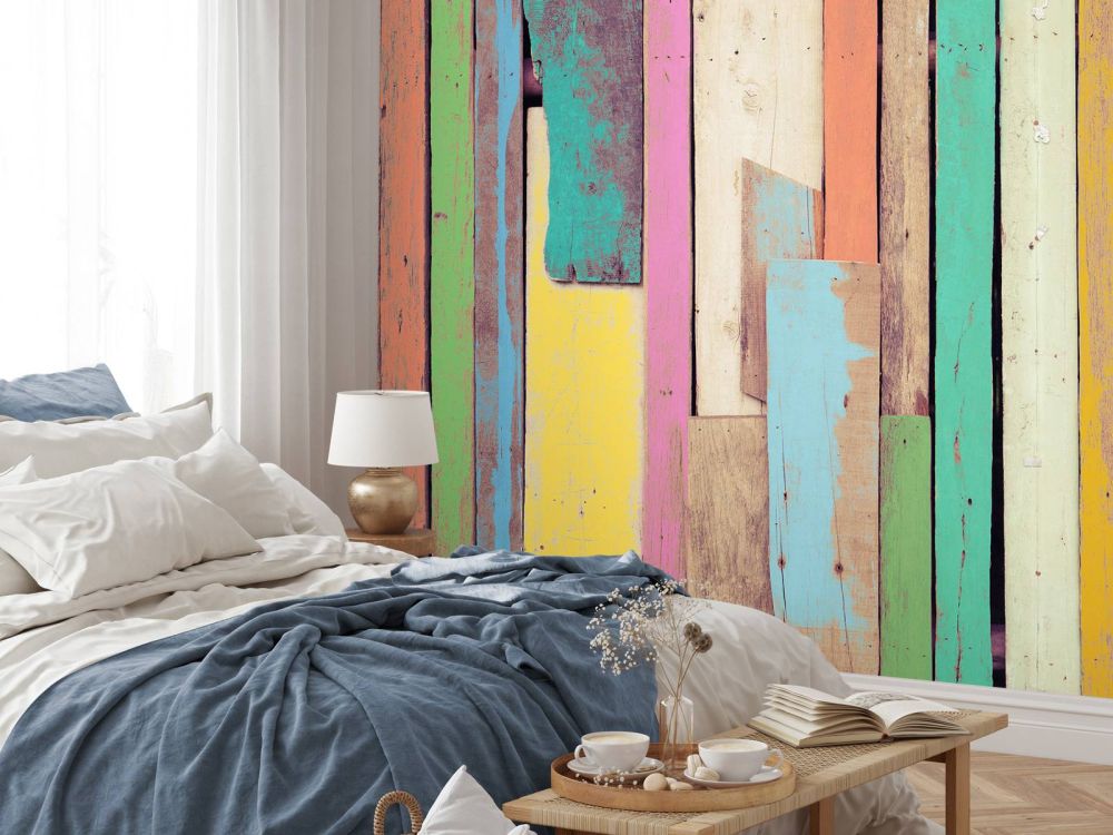 Gekleurd sloop hout