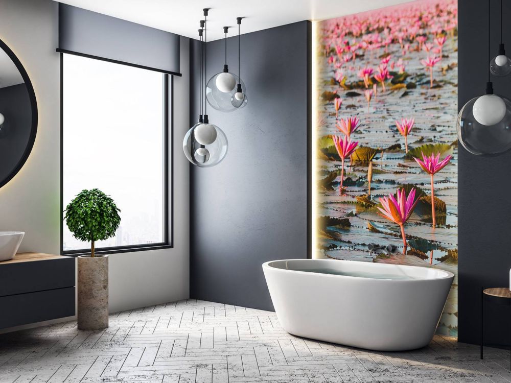 Zee van lotus bloemen