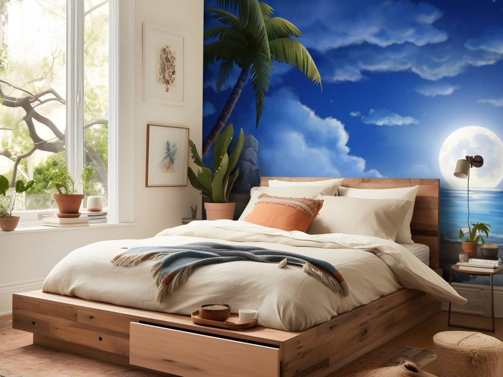 Mooie strand bij nacht