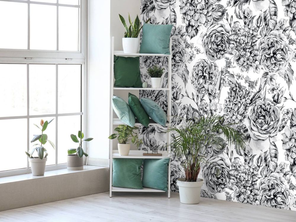 Zwart-Witte Bloementuin